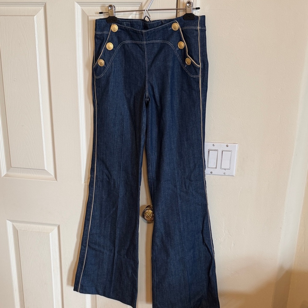 Mid 2000s 7 Jeans -  Flared Jeans with Gold Buttons